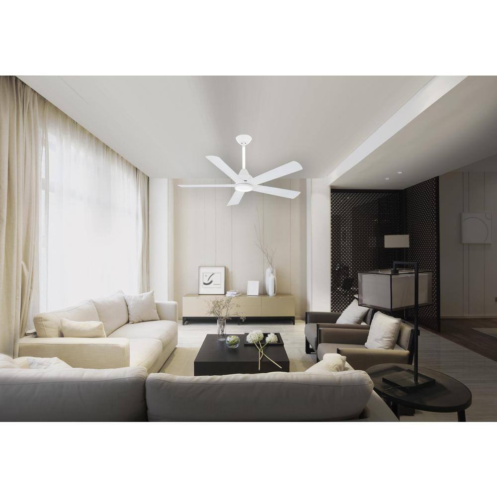 AIRE BY MINKA Bellinghman V 52 in. Integrated LED Indoor White Ceiling Fan with Light 04735