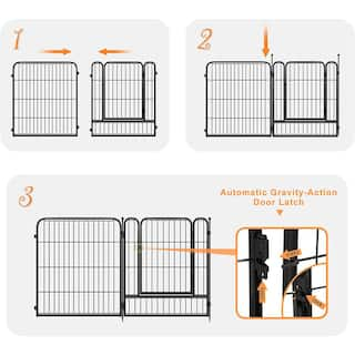 FENCY 32 in. Black Metal Decorative Outdoor Garden Border Fence HD-A-HW89029