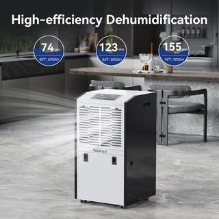 Yaufey 155-Pint Industrial Dehumidifier with Intelligent Drying for Warehouses Basements up to 8000 sq ft White HDCX-DP600C