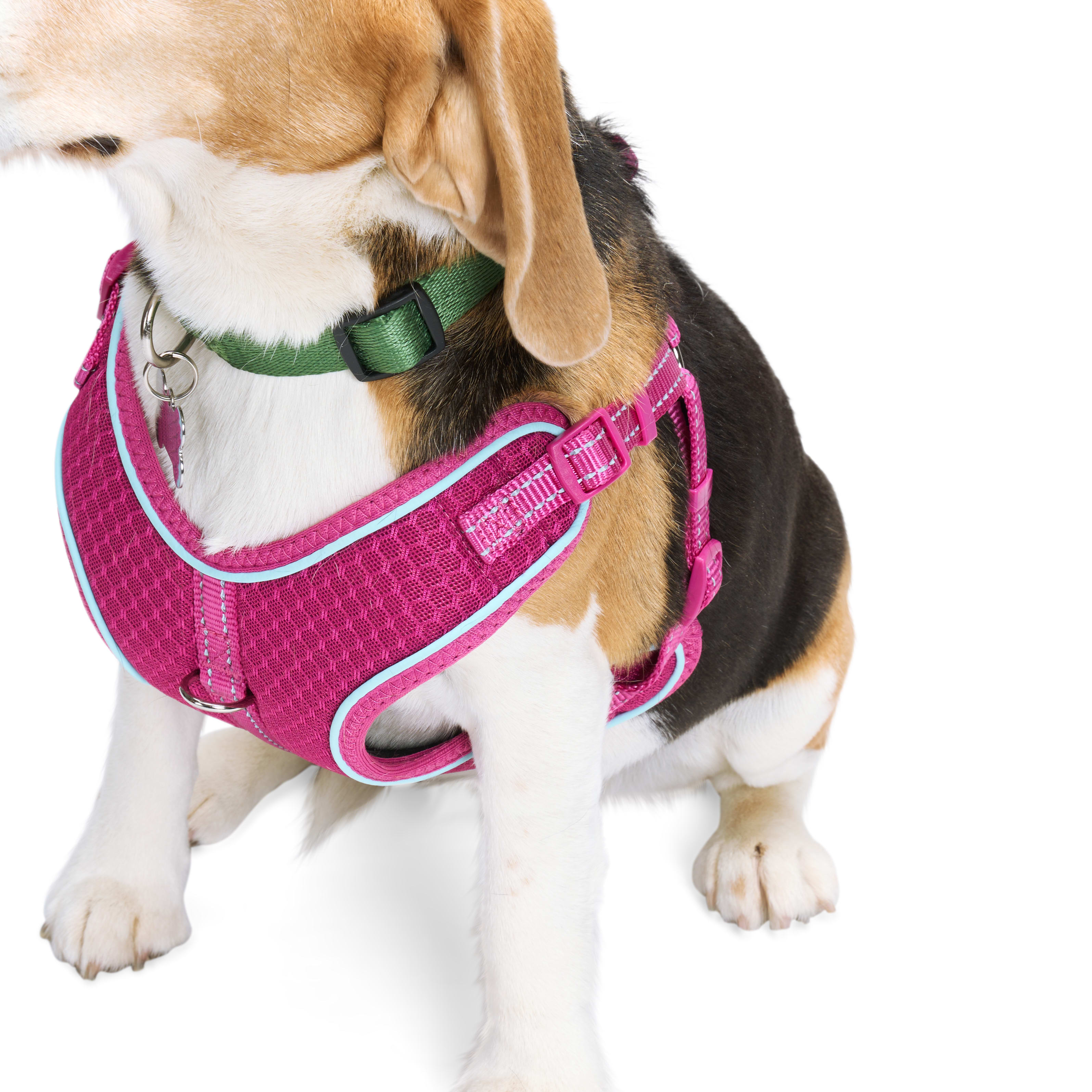 EVERYYAY Pink Reflective Trim Dog Harness， XX-Small/X-Small