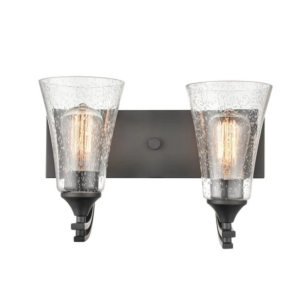 Millennium Lighting Natalie 2 Light Bathroom Vanity Fixture with Clear Seeded Glass Shades