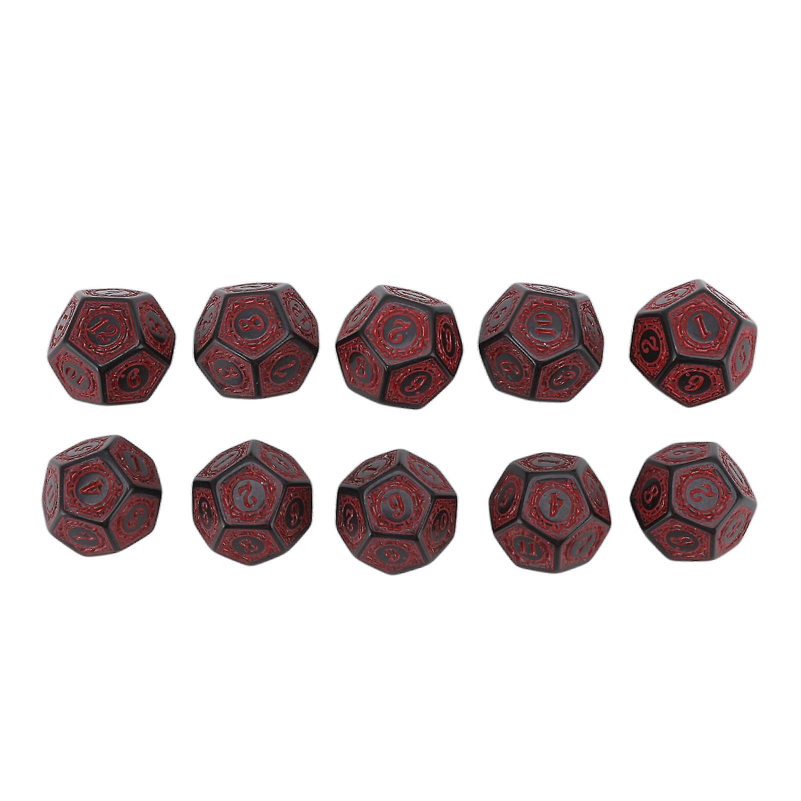 10 Pcs Polyhedral Dice Acrylic Table Game Dice Multipurpose for Board Role Playing Games 12 Side