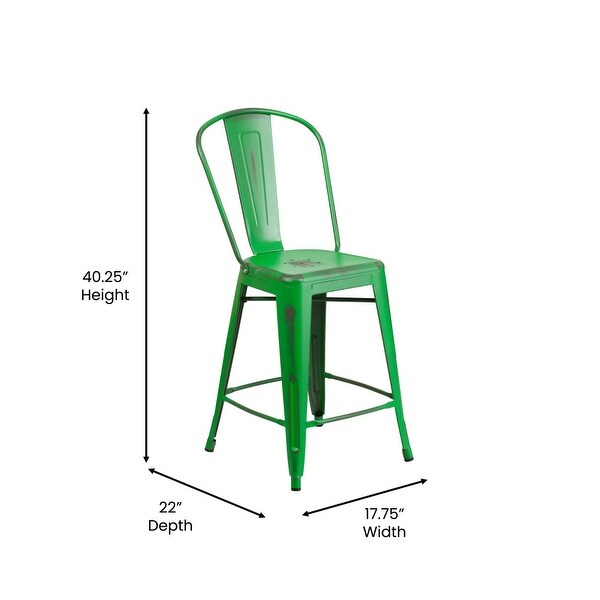 All-Weather Counter Height Stool with Poly Resin Seat