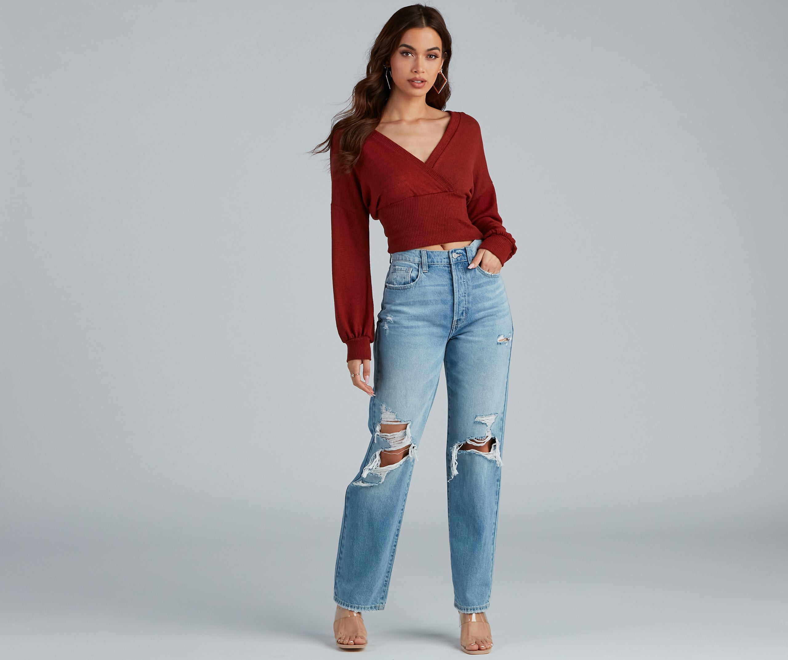 Effortless Perfection Surplice Sweater