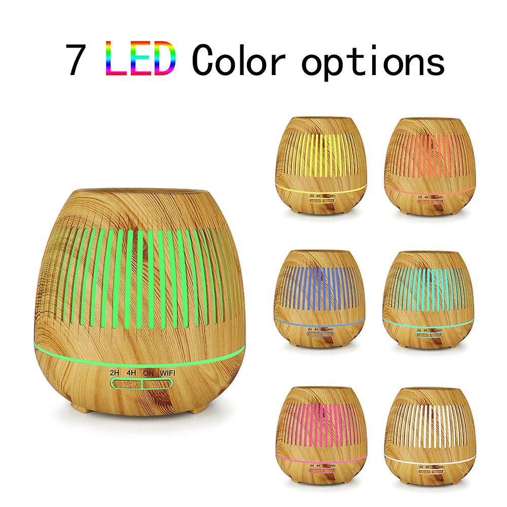 Yx130 Essential Oil Diffuser 400ml Cool Mist Humidifier Wood Grain Aromatherapy Humidifier 7 Color Changing Mood Light Waterless Auto Shut-off With Re