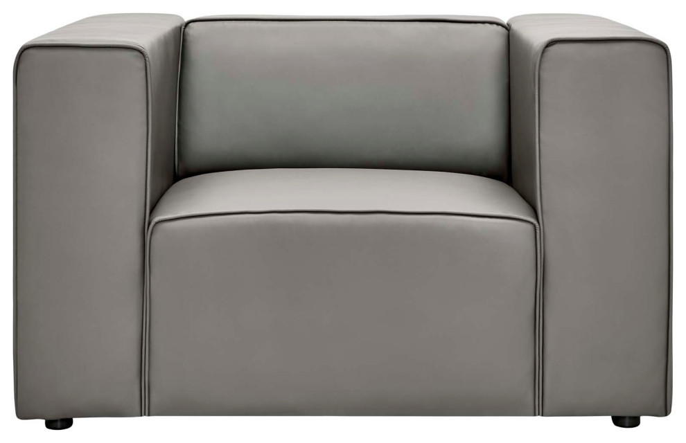 Mingle Vegan Leather Armchair   Transitional   Armchairs And Accent Chairs   by PARMA HOME  Houzz