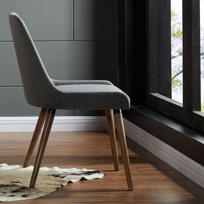 Set of 2 Gray and Brown Contemporary Side Chairs 34.25