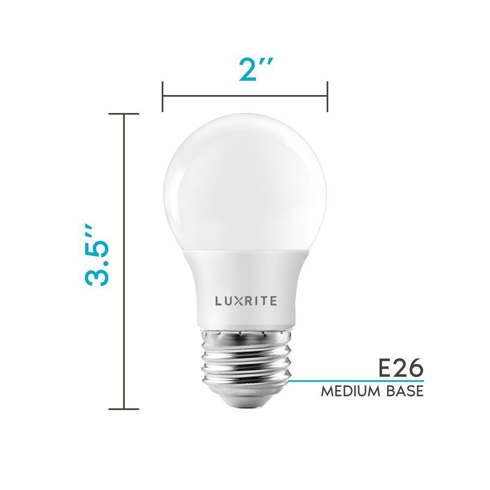 LUXRITE 40-Watt Equivalent A15 LED E26 Base LED Light Bulb 5000K Bright White 7-Watt Dimmable 600 Lumens UL Listed 24-Pack LR21353-24PK