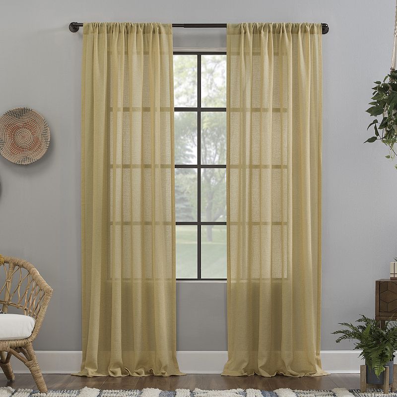 Clean Window Crushed Texture Anti-Dust Sheer Window Curtain