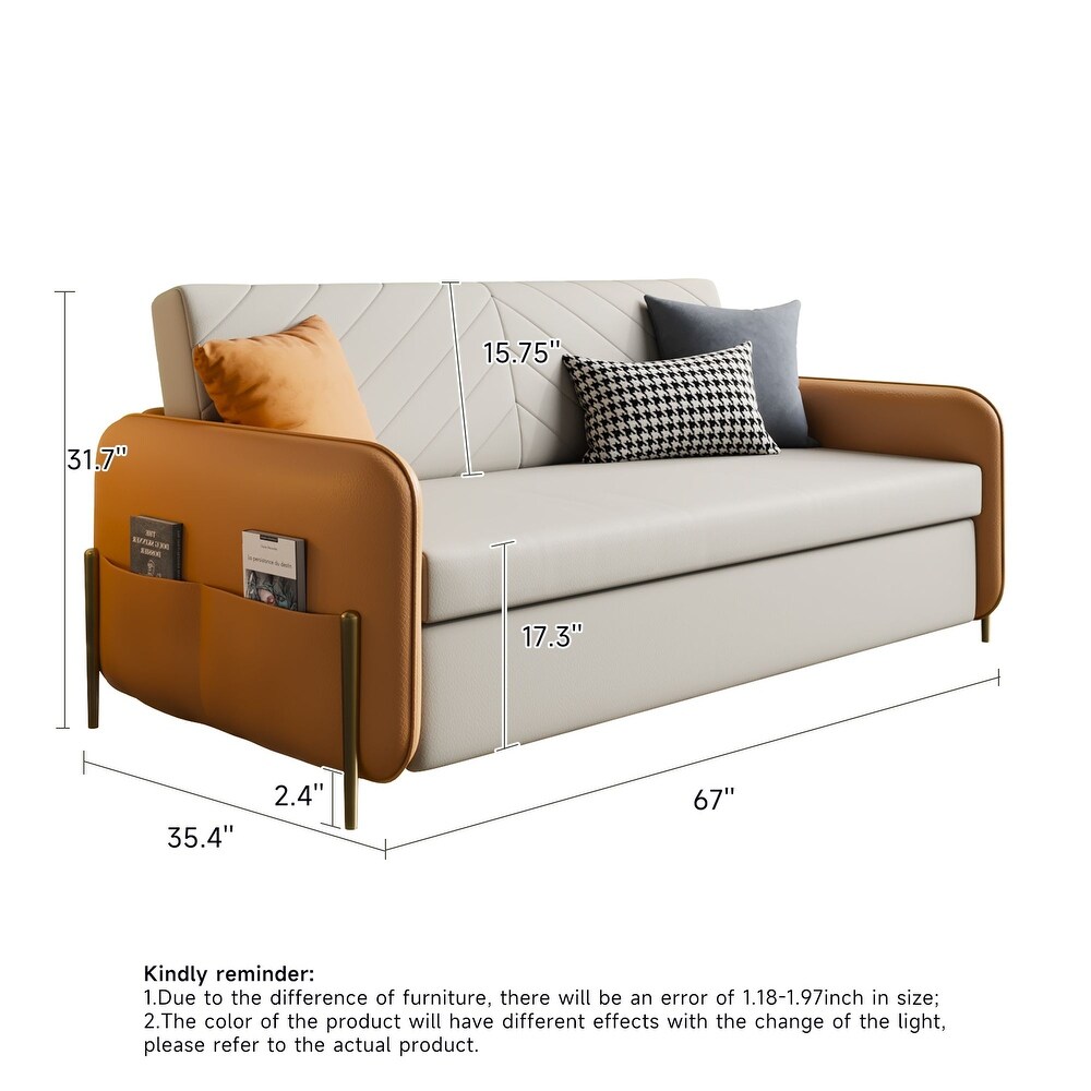 JASIWAY 67 in. Width Modern Pull Out Queen Size Sofa Bed