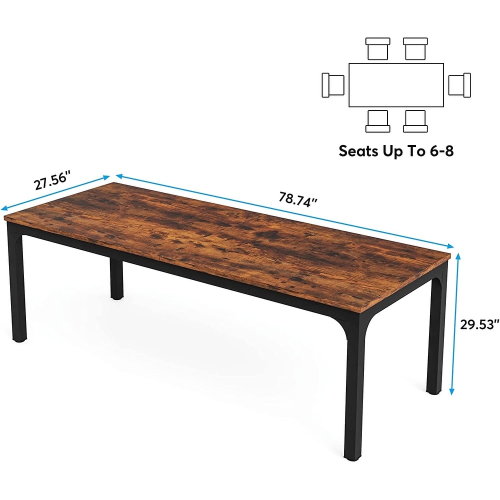 Dining Table for 6 8 Person  78 inch Long Rectangular Kitchen Dining Table for Living Room