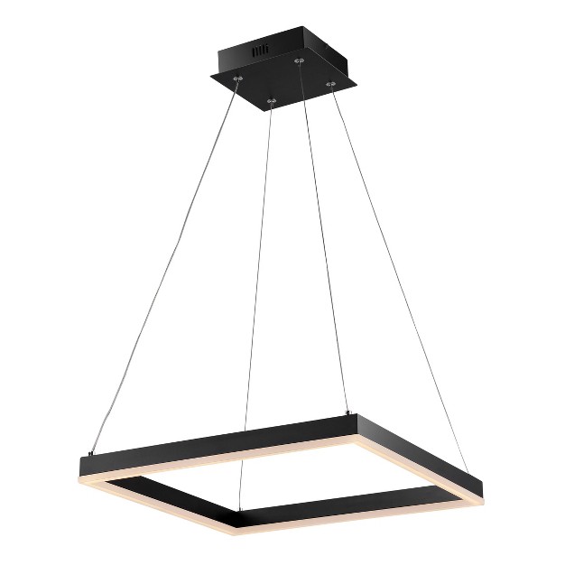 Led Nero Square Contemporary Metal Pendant Black Jonathan Y