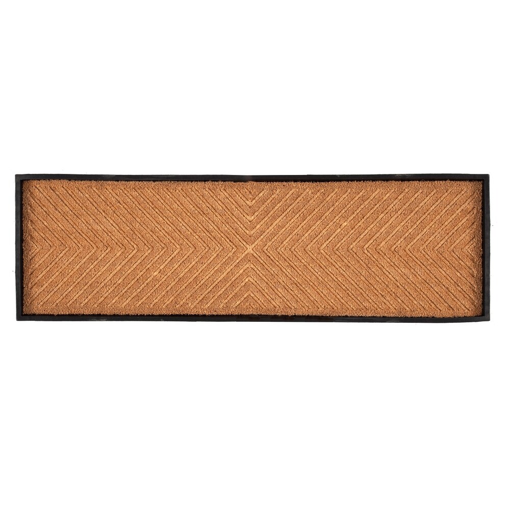 Jani Natural   Recycled Rubber Boot Tray with Cross Embossed Coir Insert