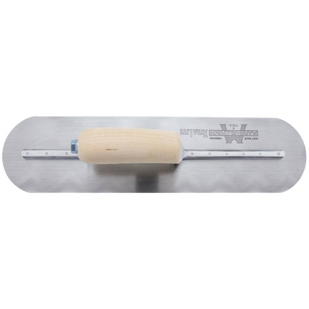 MARSHALLTOWN 18 in. x 3 in. Finishing Fully Rounded Wood Handle Trowel MXS75FR