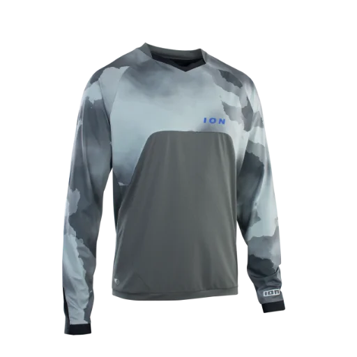 ION Traze Amp AFT Long Sleeve MTB Jersey - Thunder Gray