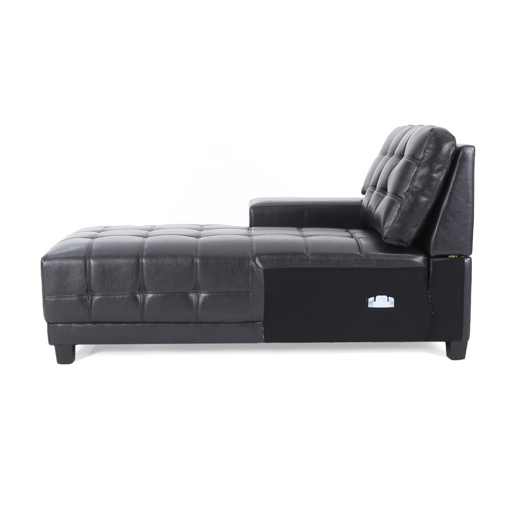 Harlar Faux Leather 3 Seater Sofa and Chaise Lounge Sectional Set by Christopher Knight Home