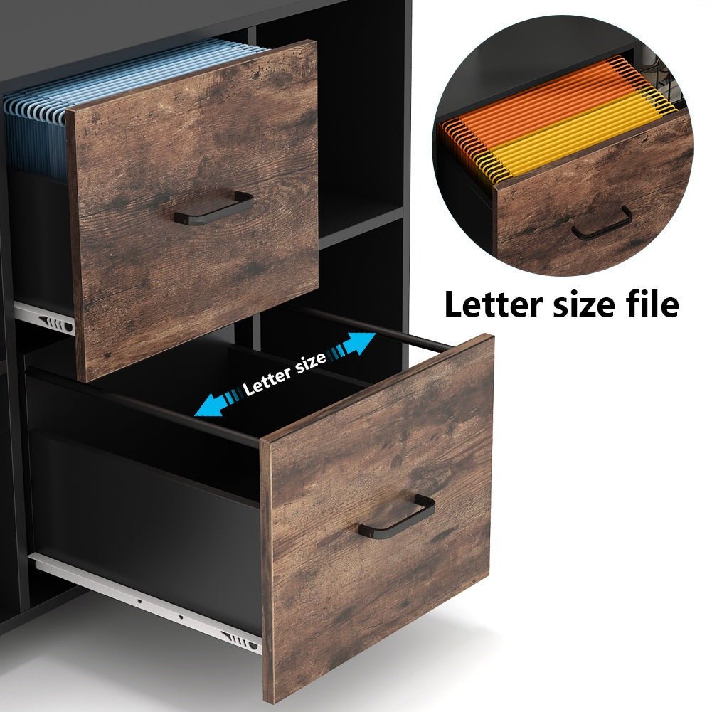 2-Drawer File Cabinet, Large Mobile Filing Cabinet for Letter Size