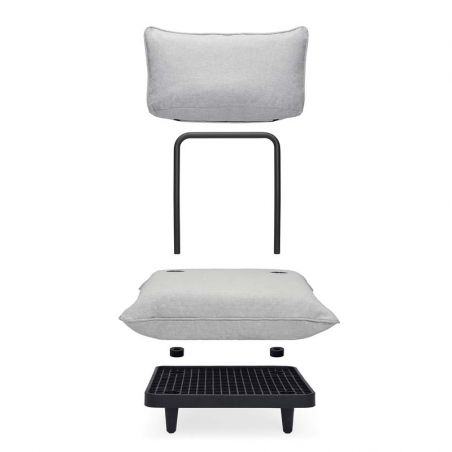 Module fauteuil salon de jardin palette FATBOY Paletti - Gris Mist