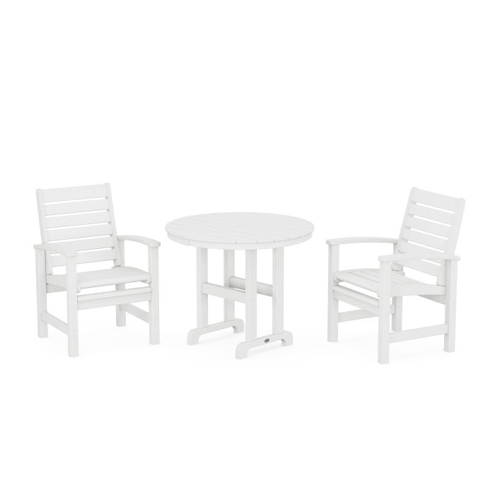 Polywood Signature 3-Piece Round Farmhouse Dining Set PWS1345-1