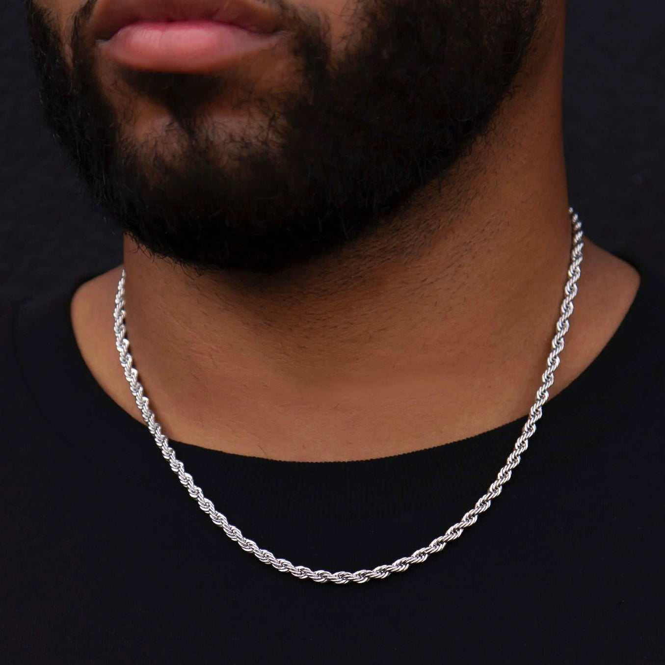 Rope Chain in White Gold - 4mm