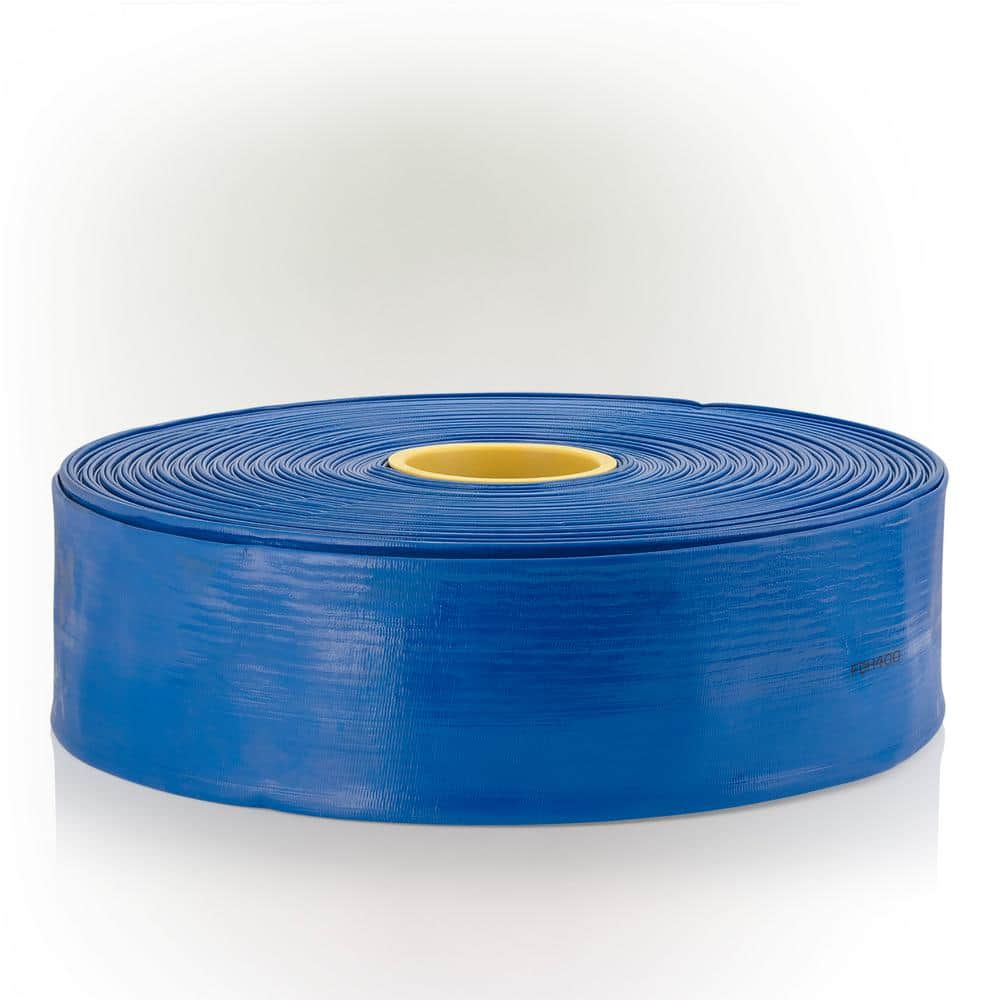 Alpine Corporation 3 in. Diameter x 300 ft. Heavy Duty PVC Lay Flat Water Discharge and Backwash Hose for Draining Pools, Ponds and More FDH300