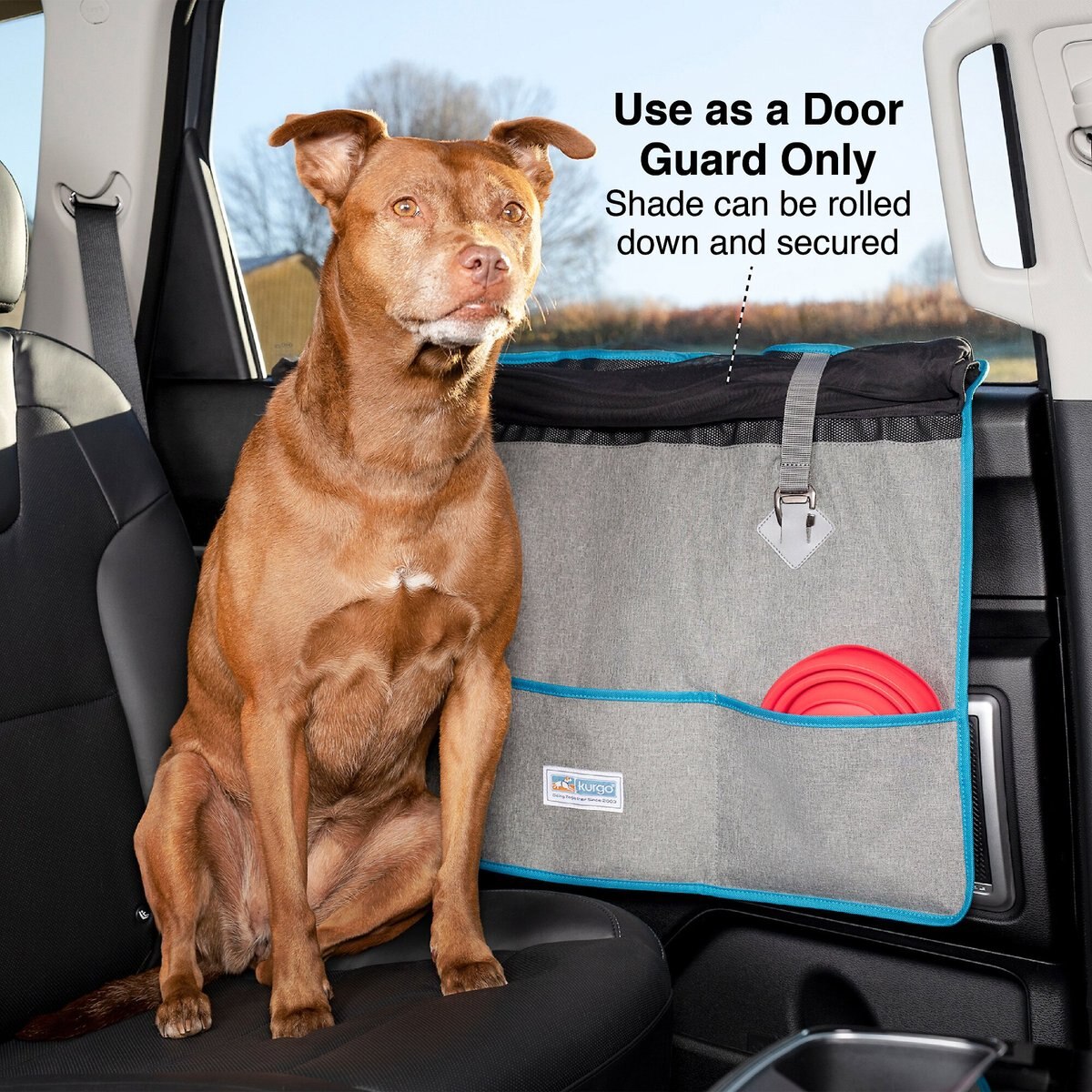 Kurgo Door Guard and Shade Dog and Cat Car Accessories， Heather Grey