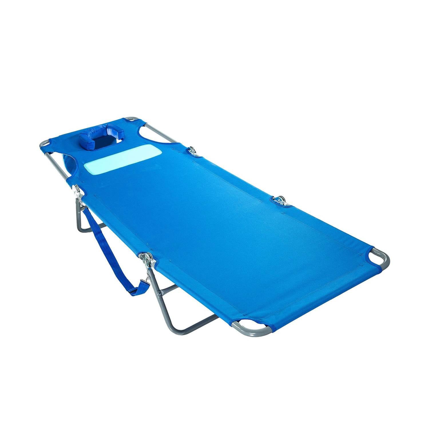 Ostrich Ladies Comfort Lounger Beach Chaise - Blue， Polyester， Steel