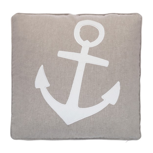 Provincetown Appliqued Anchor Pillow Tan And White Levtex Home