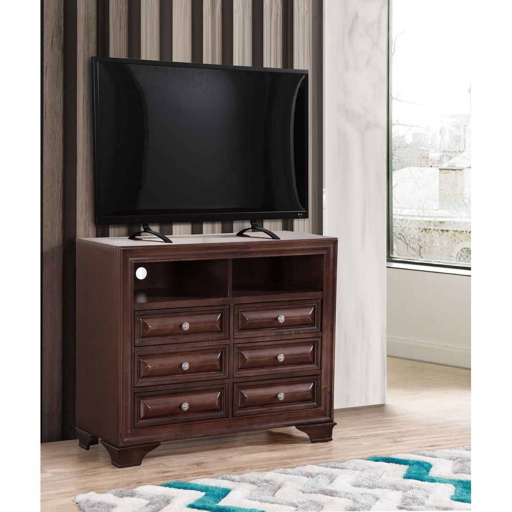 LaVita 6 drawer Wood TV Media Chest