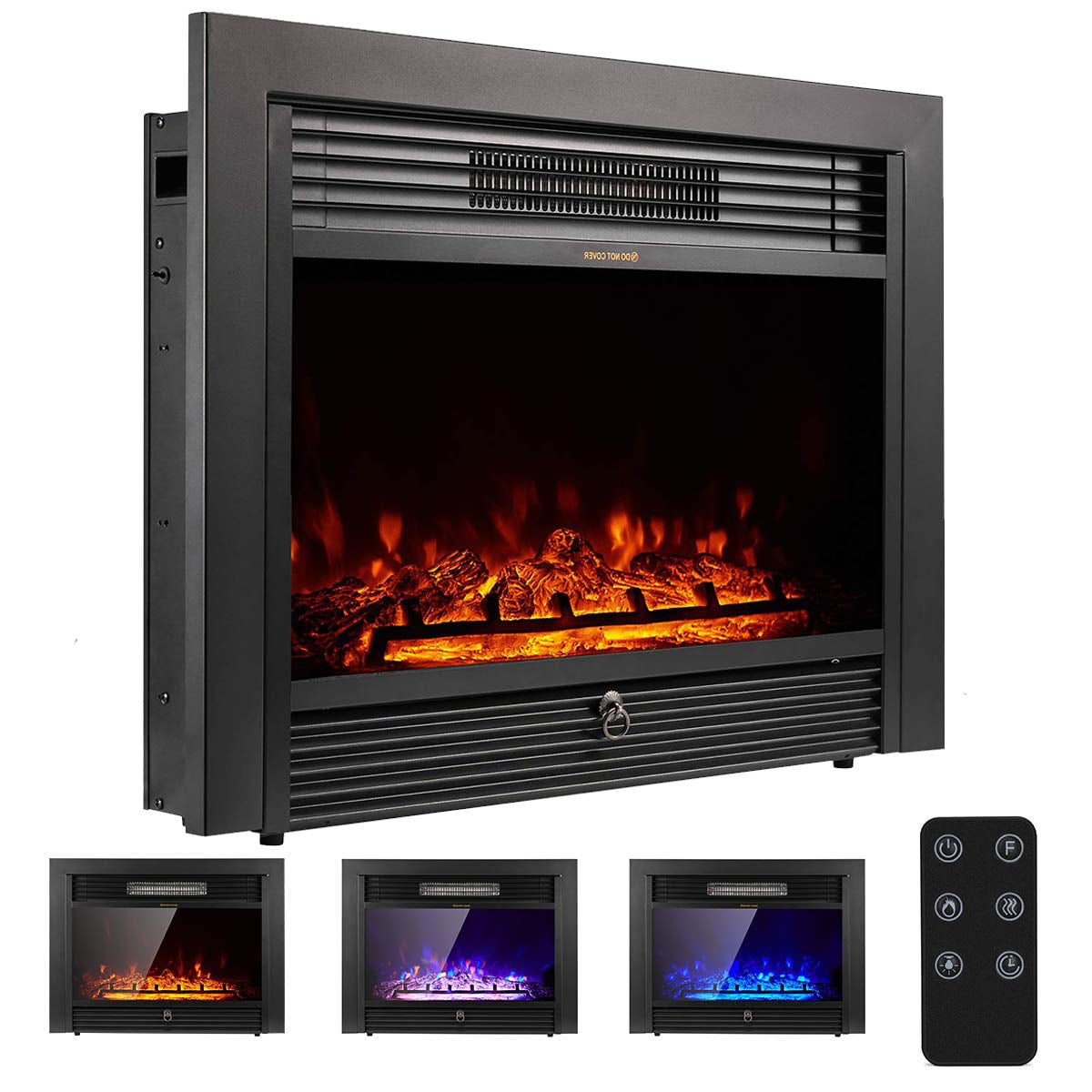 YODOLLA 28.5" Electric Fireplace Insert with Remote Control and Timer