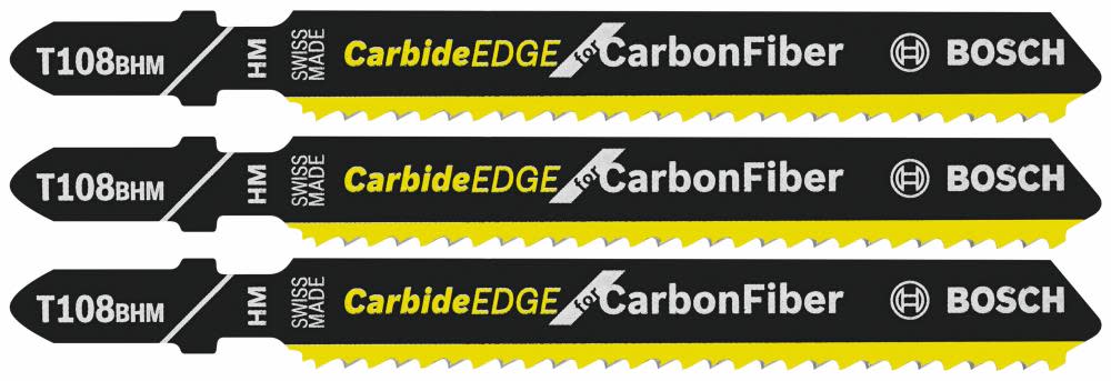 3 pc. 3-5/8 In. 12 TPI Carbide Edge for Carbon Fiber T-Shank Jig Saw Blades ;