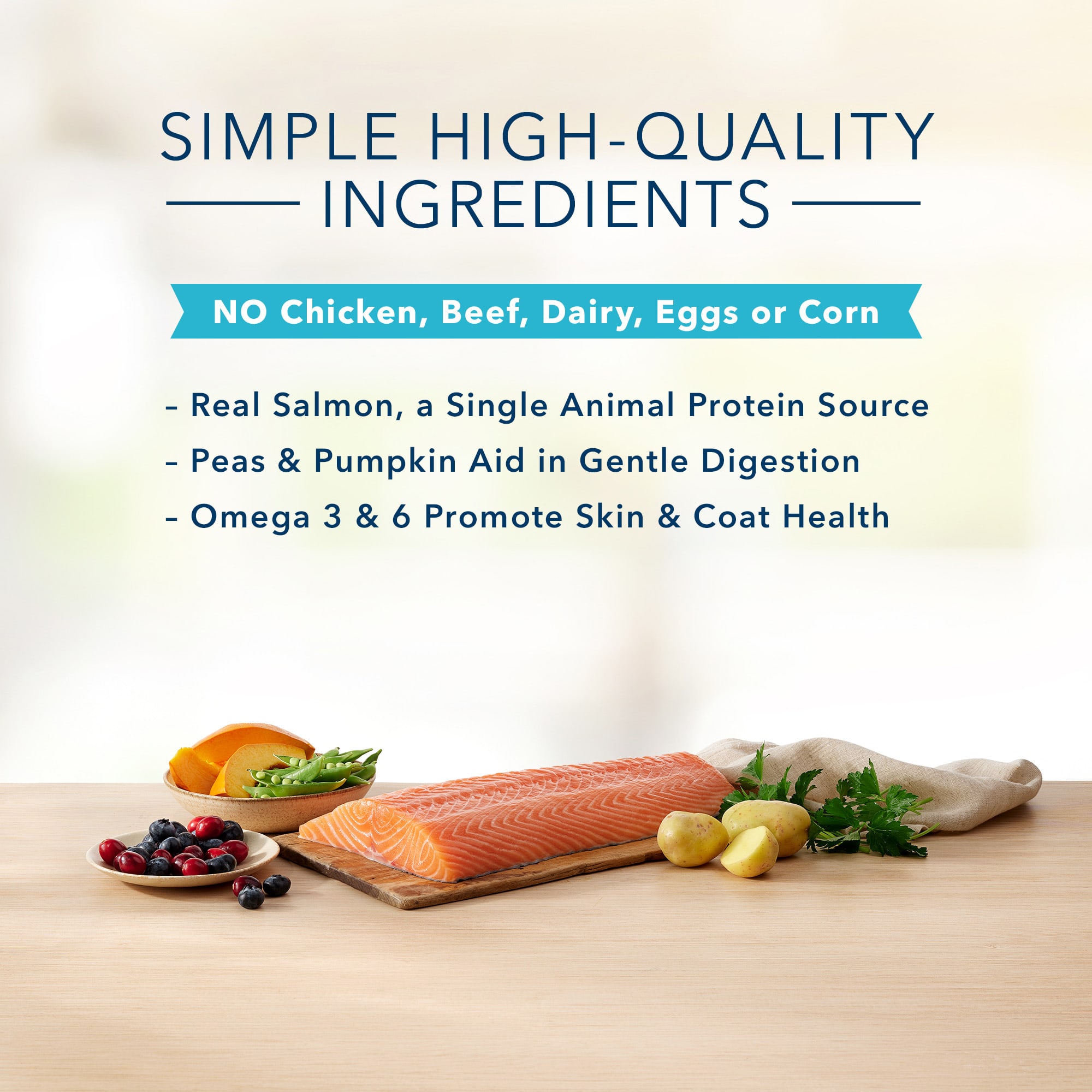 BLUE BUFFALO Blue Basics Skin amp; Stomach Care Natural Adult Grain Free Salmon amp; Potato Dry Dog Food， 22 lbs.