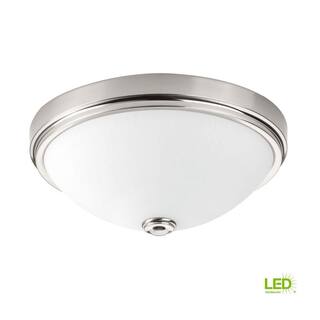 Progress Lighting 13 in. Linen Collection 21 -Watt Brushed Nickel Integrated LED Flush Mount P350006-009-30