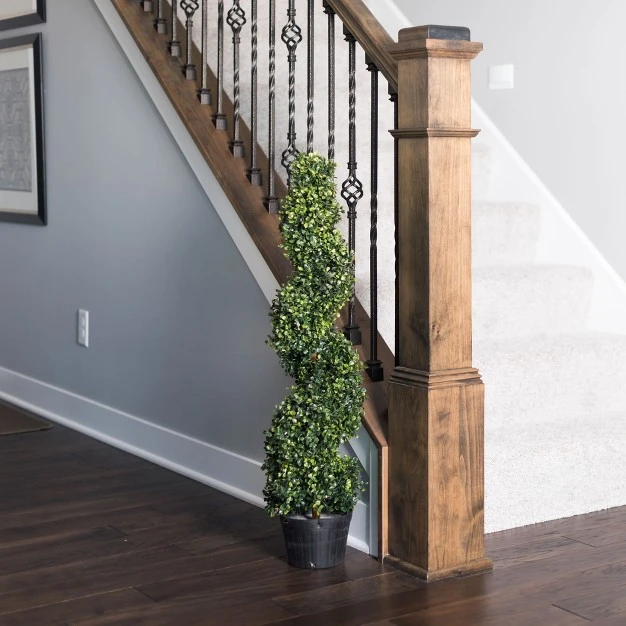 Vickerman Artificial Boxwood Spiral In Pot Uv