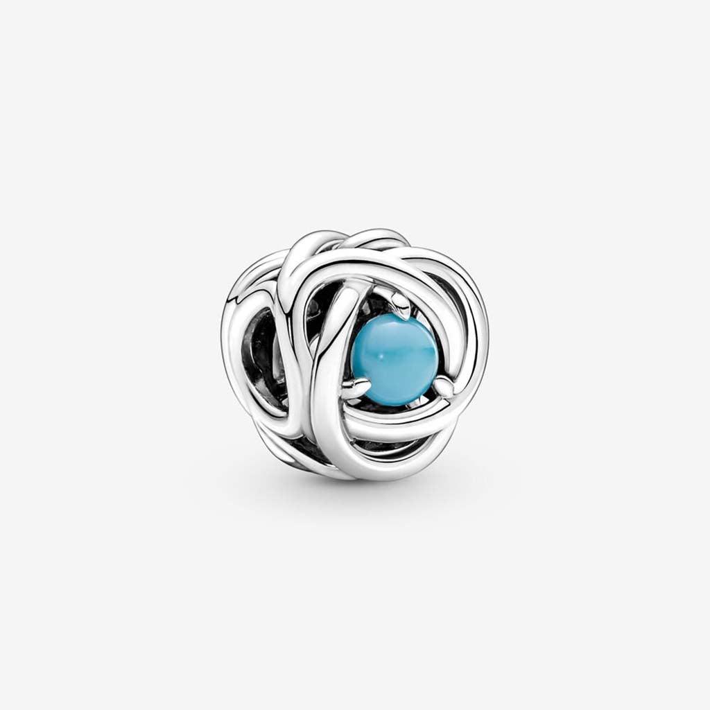 PANDORA  December Turquoise Blue Eternity Circle Charm