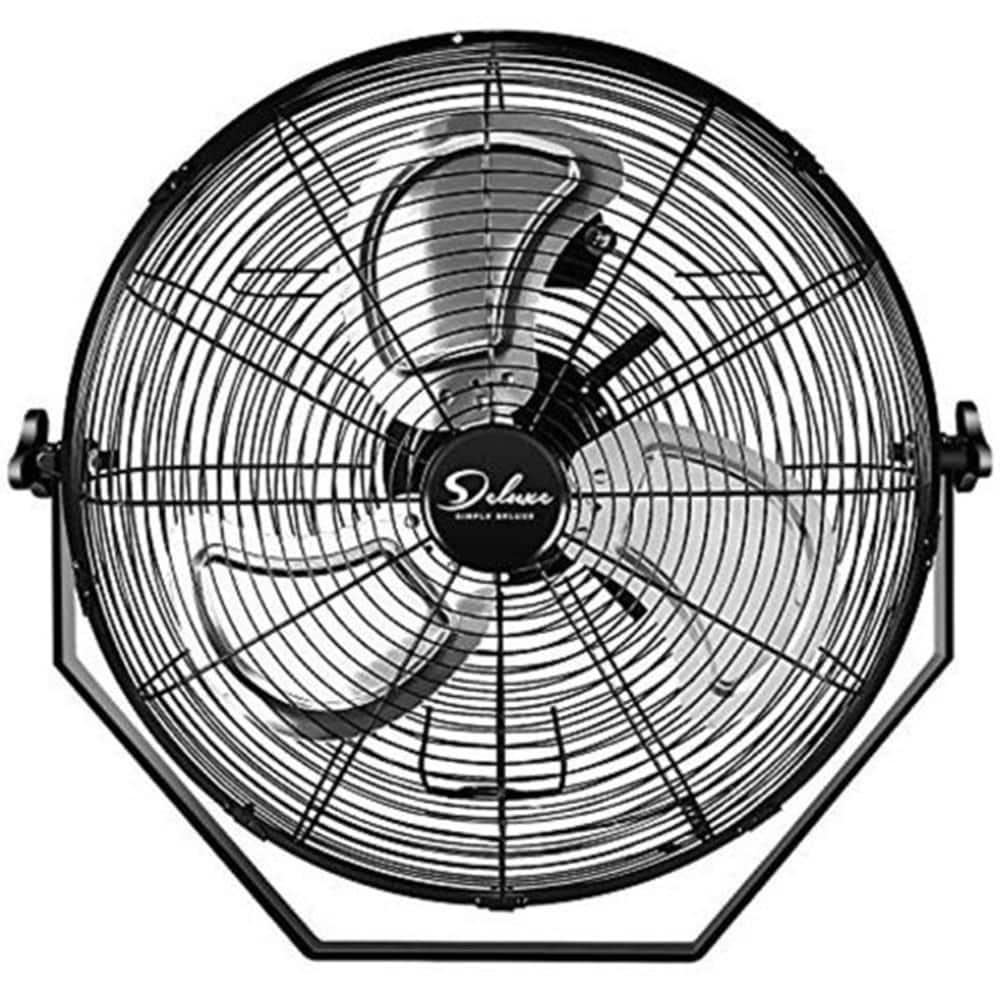 Aoibox 18 in Black Industrial Wall Mount Fan 3Speed IndoorOutdoorCommercial Ventilation Metal High Velocity Fan