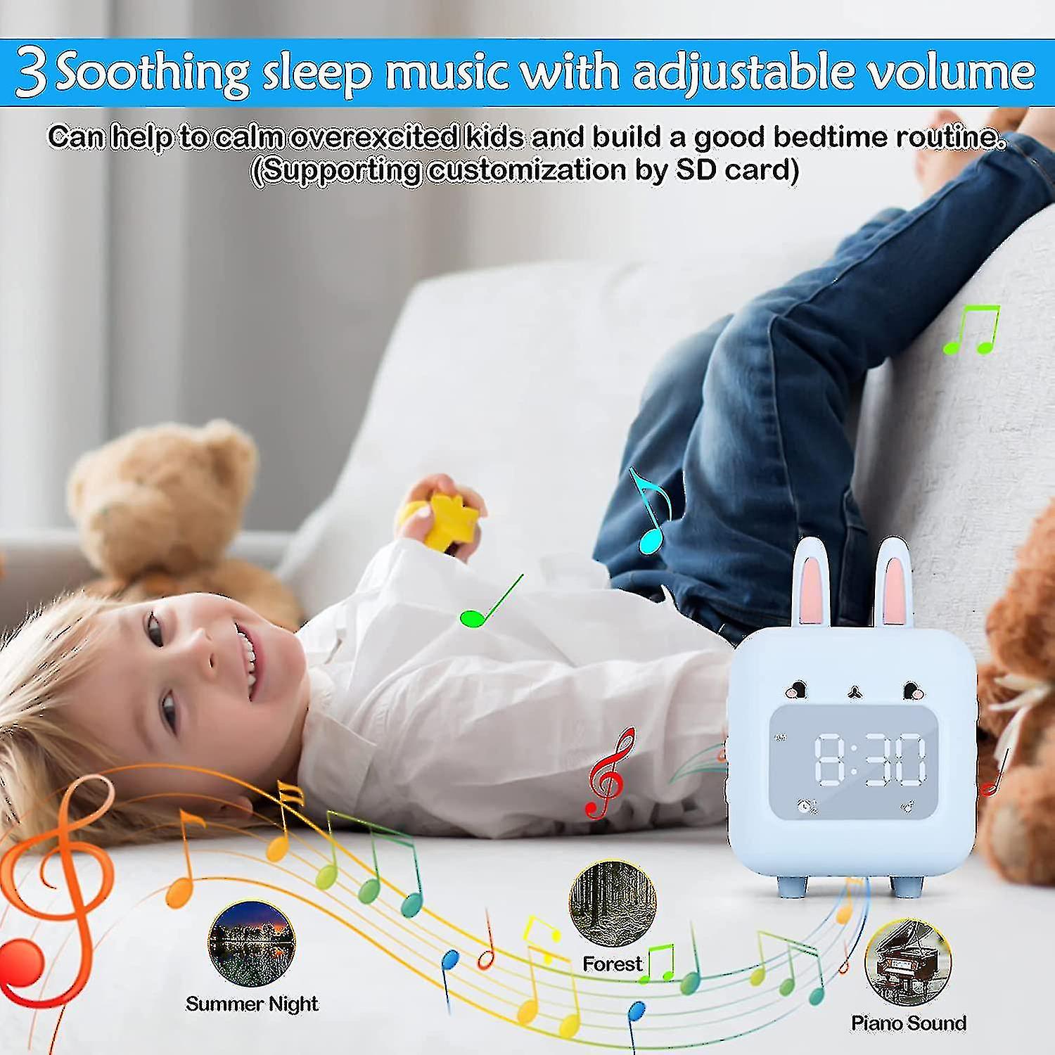 Digitaler Wecker Fr Kinder， Hschen-kinderwecker Fr Mdchenzimmer Mit Nachtlicht-countdown，blau