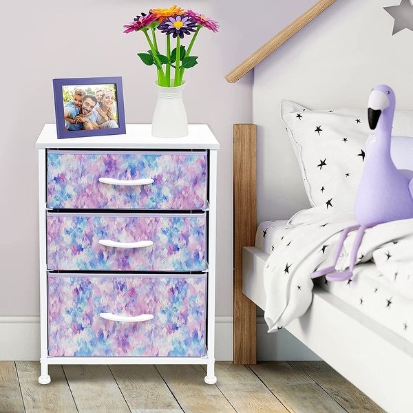 Nightstand 3-Drawer Shelf Storage - Bedside Furniture End Table Chest - - 34483825