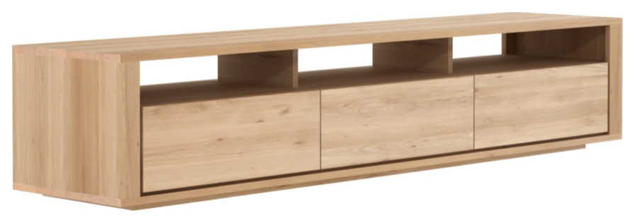 Solid Oak Japandi Media Unit  OROA Shadow   Contemporary   Media Cabinets   by Oroa   Distinctive Furniture  Houzz