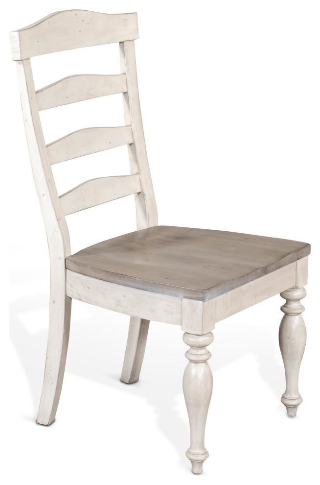 White Coastal Westwood Village Ladderback Kitchen Chair   Farmhouse   Dining Chairs   by Sideboards and Things  Houzz