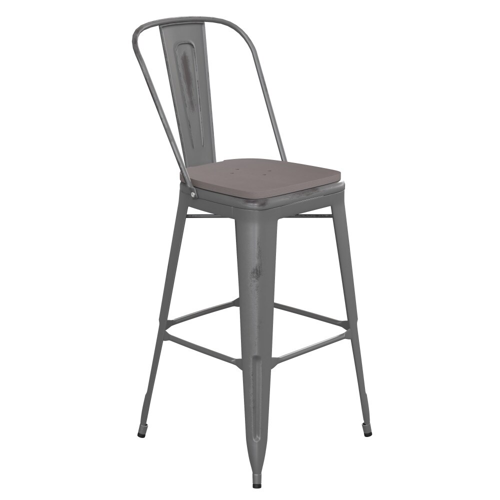 Indoor Bar Height Stool with Poly Resin Colorful Seat