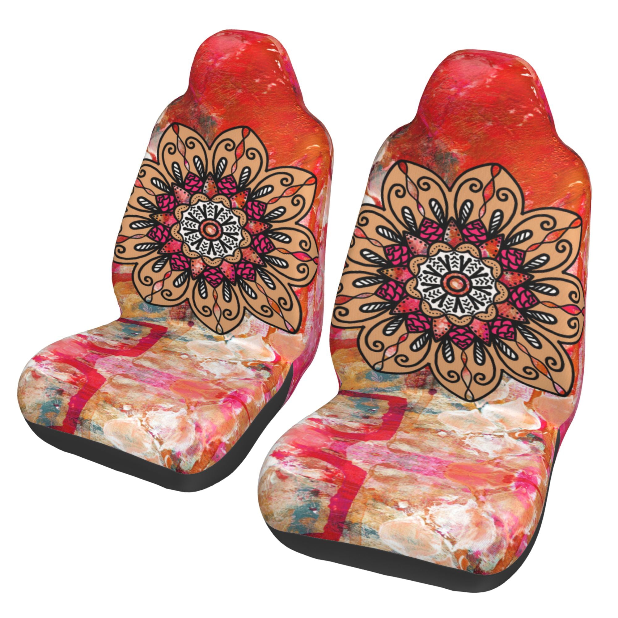 ZICANCN Car Seat Cover Boho Mandala Ethnic Style Car Front Seat Covers Protectors ， Automotive Seat Covers for Cars Trucks Suv