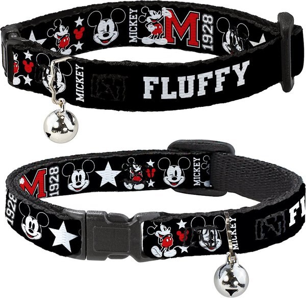 Buckle-Down Disney Classic Mickey Mouse 1928 Collage Personalized Breakaway Cat Collar with Bell