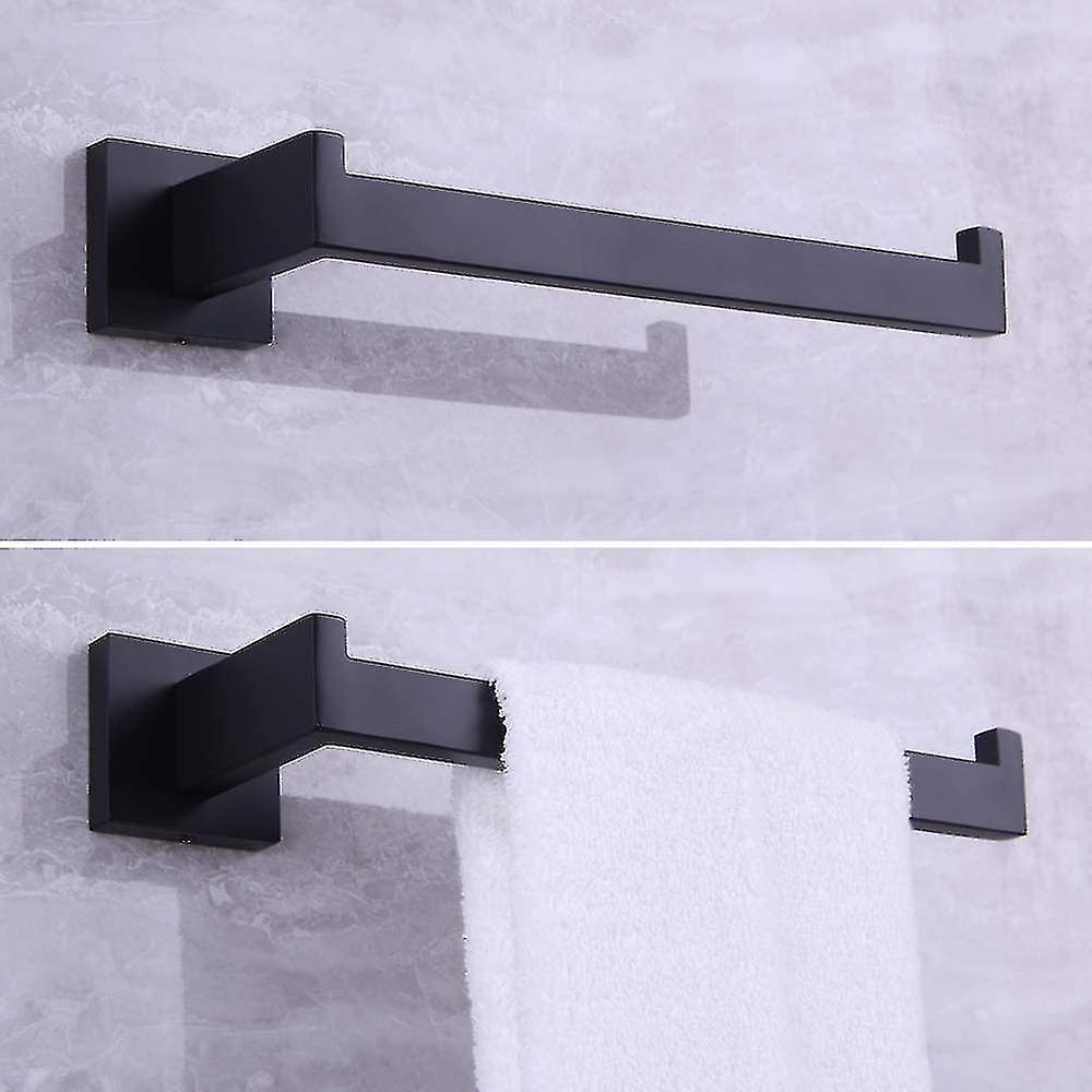 Bathroom Robe Hook Matte Black Bathroom Towel Rack Sus 304 Stainless Steel Towel Ring Heavy Duty Tow