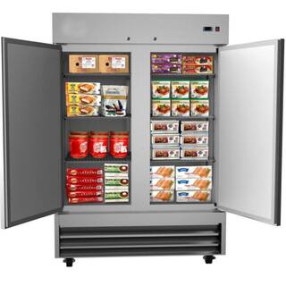 Cooler Depot 54 in. W 47 cu. ft. Frost-free Two Door Commercial Reach In Upright Freezer in Stainless Steel cd-54f