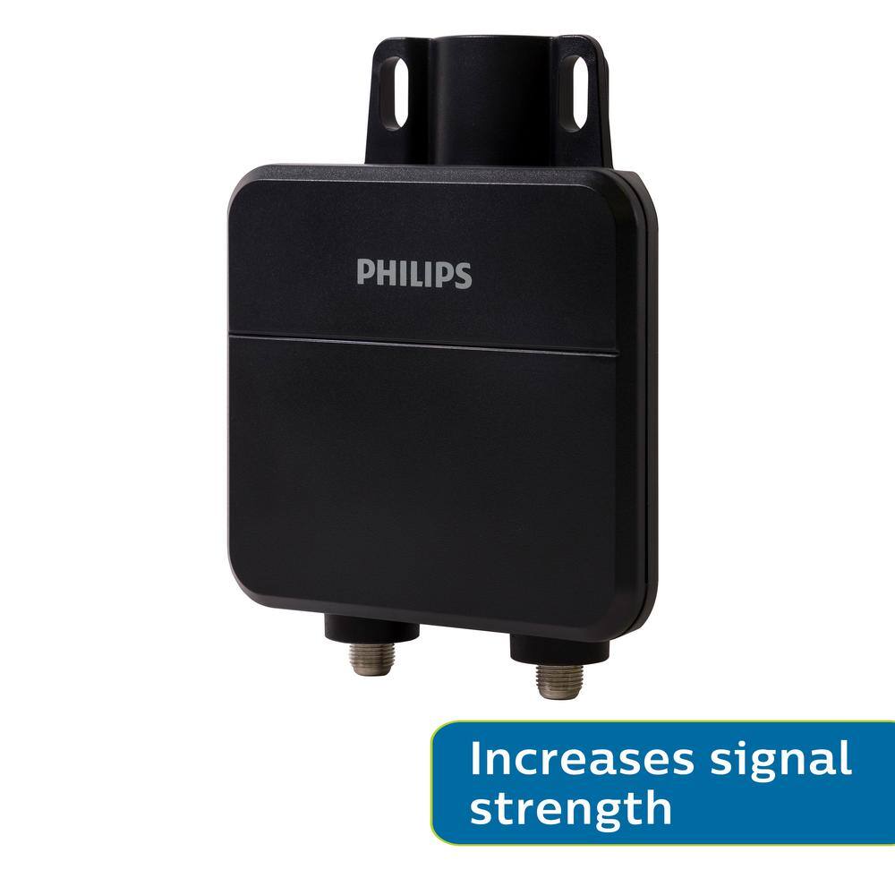 Philips Universal Outdoor HDTV Antenna Amplifier VHF UHF 1080P 4K Digital Signal Booster SDV9320N27