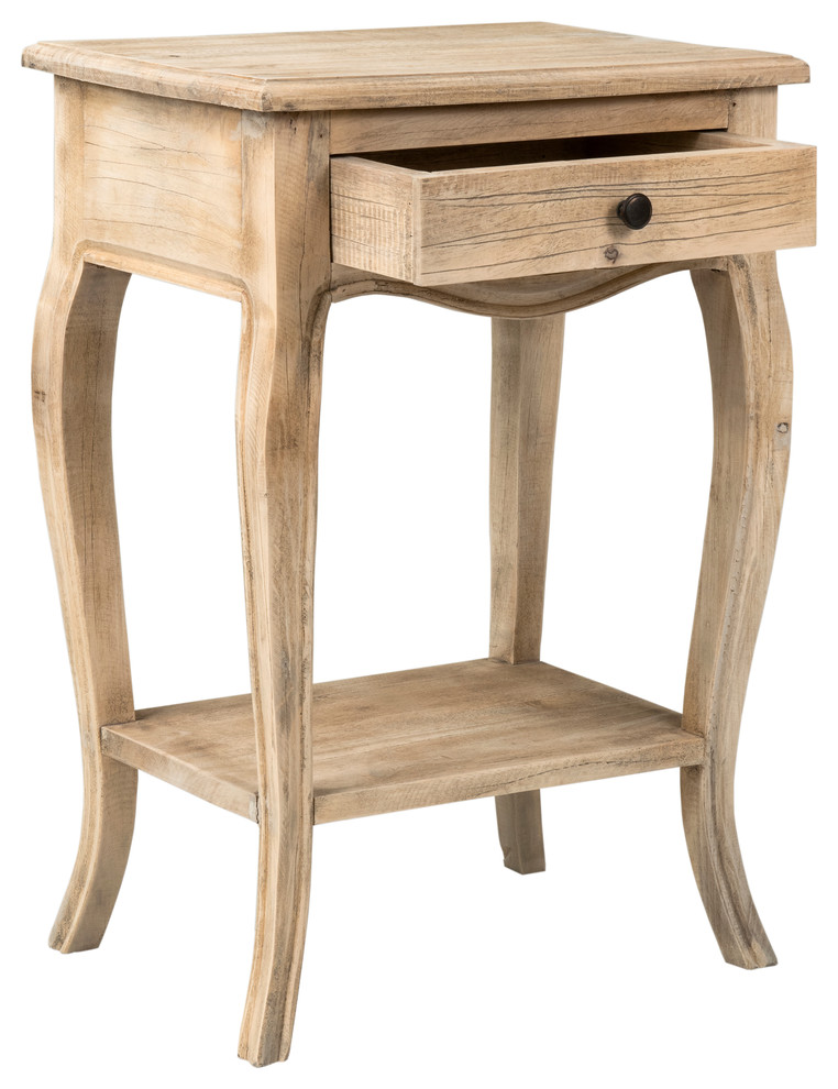 East at Main Bishop Brown Rectangular Rubberwood Accent Table   Farmhouse   Side Tables And End Tables   by East at Main  Houzz