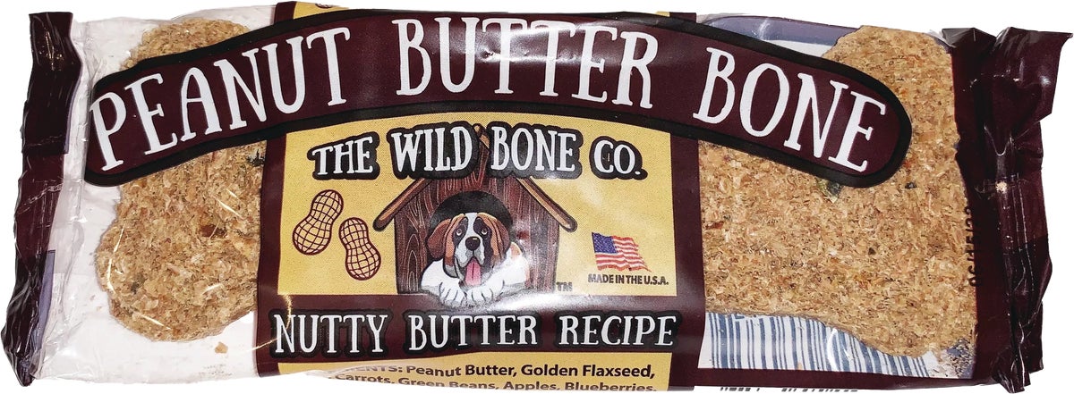 The Wild Bone Company Peanut Butter Bone Dog Treat (Pack of 24)