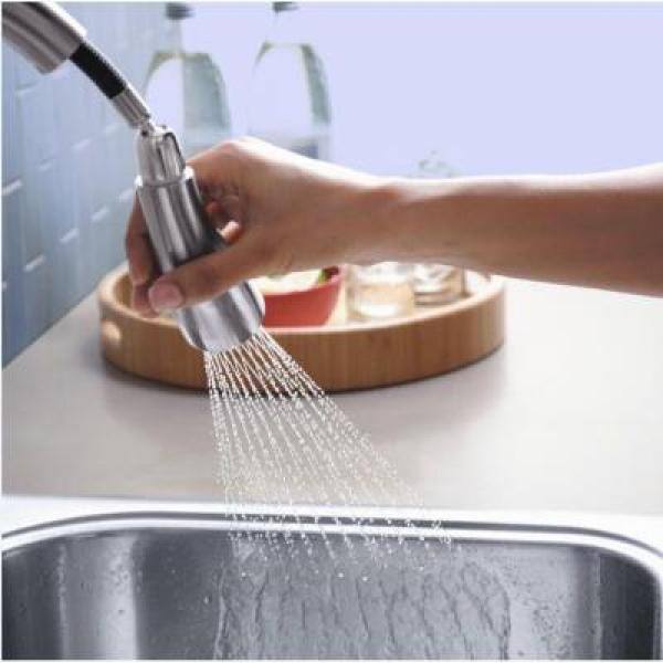 KOHLER Barossa Single-Handle Pull-Down Sprayer Kitchen Faucet with SoapLotion Dispenser in Vibrant Stainless K-R776-SD-VS