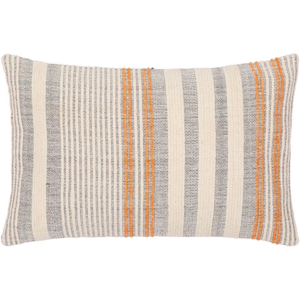 Bookyx Classic Striped Cotton Blend Throw Pillow